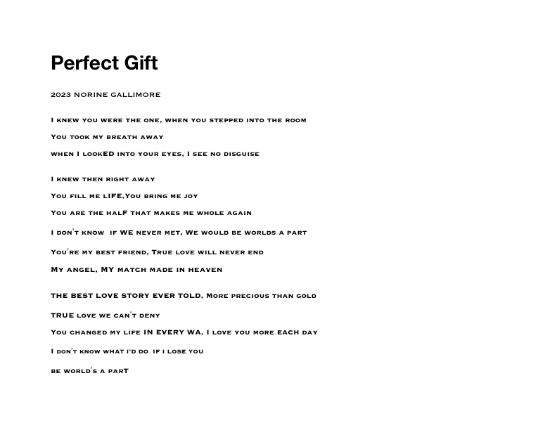 Click to download "Perfect Gift" sheet music